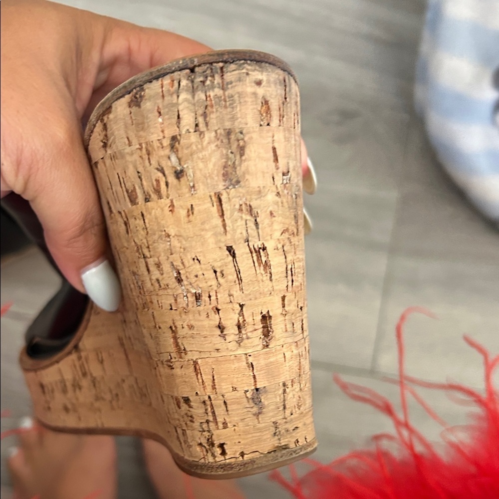 Veronique Branquinho Black Leather Cork Mules - Picture 5 of 8
